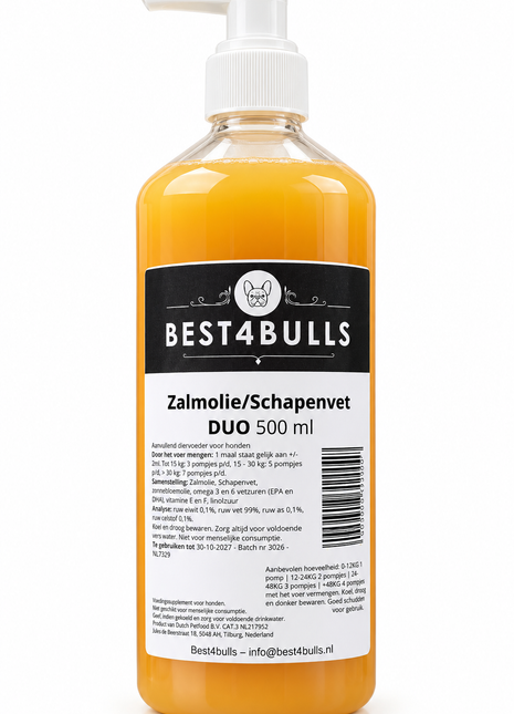 Best4bulls Zalmolie-schapenvet mix — 500ml