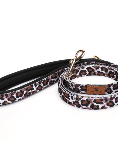Modern Dog comfort riem Leopard Diamond