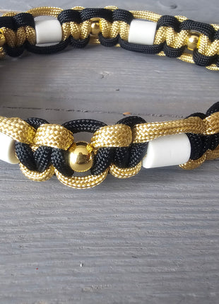 Paracord tekenband goud zwart S