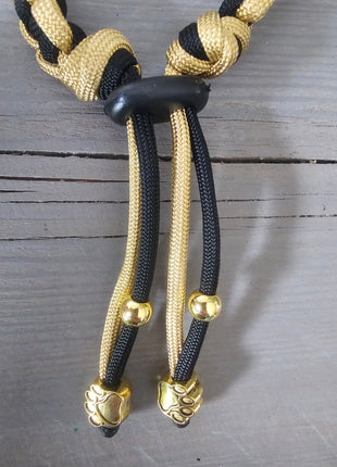 Paracord tekenband goud zwart S