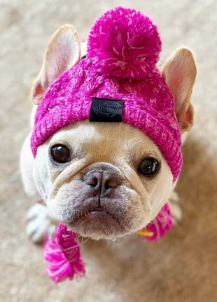 Warme winter muts roze