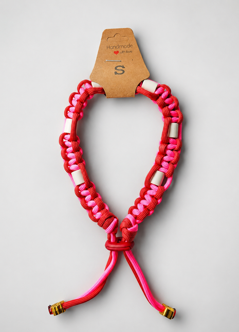 Paracord tekenband S Pink Red 28-34cm 1006